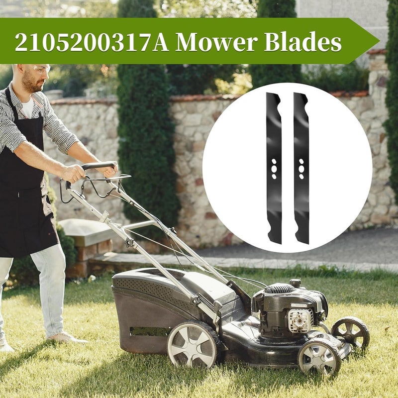 Bularie 2105200317A Mower Blade 21", with Oval Center Hole, Compatible with Murray Daye HyperTough Mower, Fit for MNA152701 MNA152901 MNA152903, Replace 2105200317 84005221, 2 Pack - Image 5